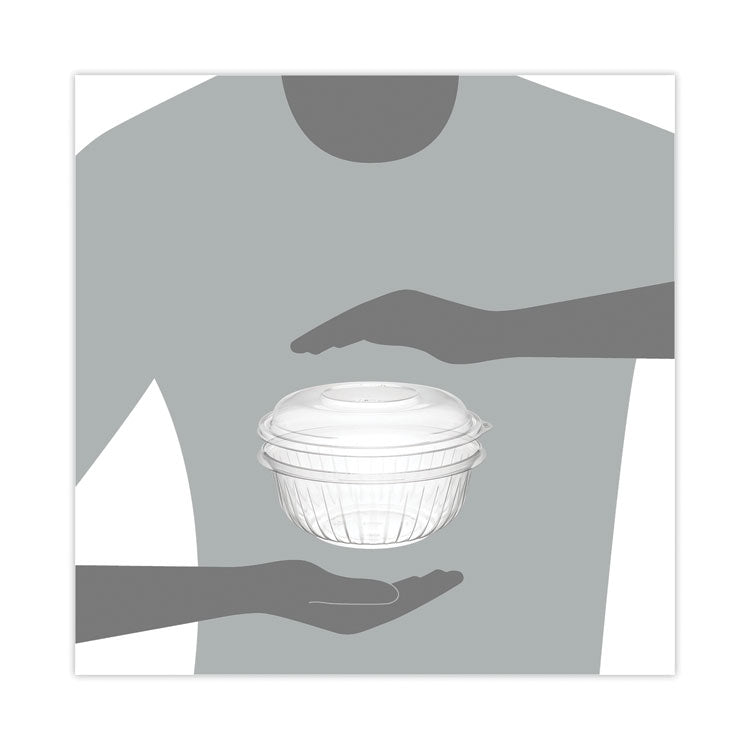 PresentaBowls Bowl/Lid Combo-Paks, 32 oz, 7.25" Diameter x 2.88" h, Clear, Plastic, 63/Pack, 2 Pack/Carton