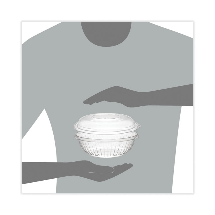 PresentaBowls Bowl/Lid Combo-Paks, 24 oz, 7.25" Diameter x 2.38" h, Clear, Plastic, 63/Pack, 2 Pack/Carton