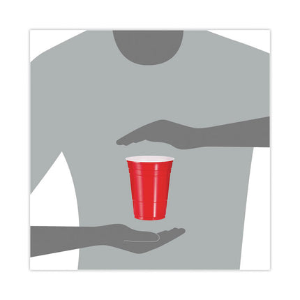 SOLO Party Plastic Cold Drink Cups, 16 oz, Red, 50/Pack