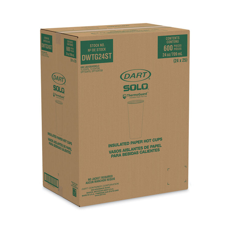 Thermoguard Insulated Paper Hot Cups, 24 oz, Steam Print Design, 600/Carton