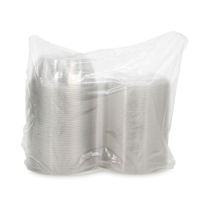 Tamper-Resistant, Tamper-Evident Bowls with Dome Lid, 64 oz, 8.9" Diameter x 4" h, Clear, Plastic, 100/Carton