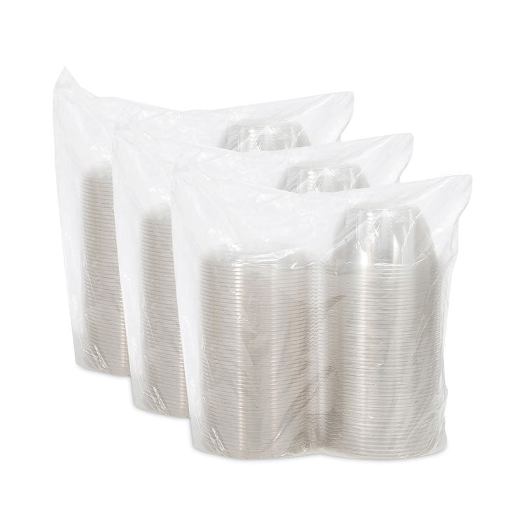 Tamper-Resistant, Tamper-Evident Bowls with Dome Lid, 32 oz, 7" Diameter x 3.4" h, Clear, Plastic, 150/Carton