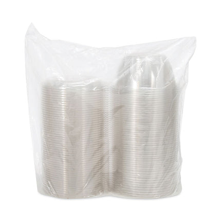 Tamper-Resistant, Tamper-Evident Bowls with Dome Lid, 32 oz, 7" Diameter x 3.4" h, Clear, Plastic, 150/Carton