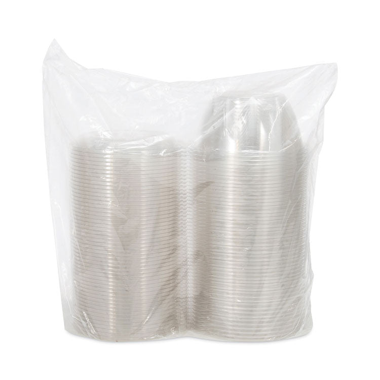 Tamper-Resistant, Tamper-Evident Bowls with Dome Lid, 32 oz, 7" Diameter x 3.4" h, Clear, Plastic, 150/Carton