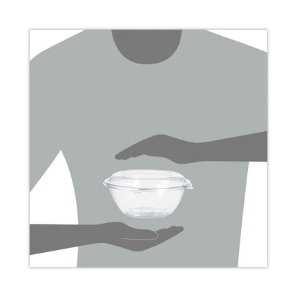 Tamper-Resistant, Tamper-Evident Bowls with Dome Lid, 24 oz, 7" Diameter x 3.1" h, Clear, Plastic, 150/Carton