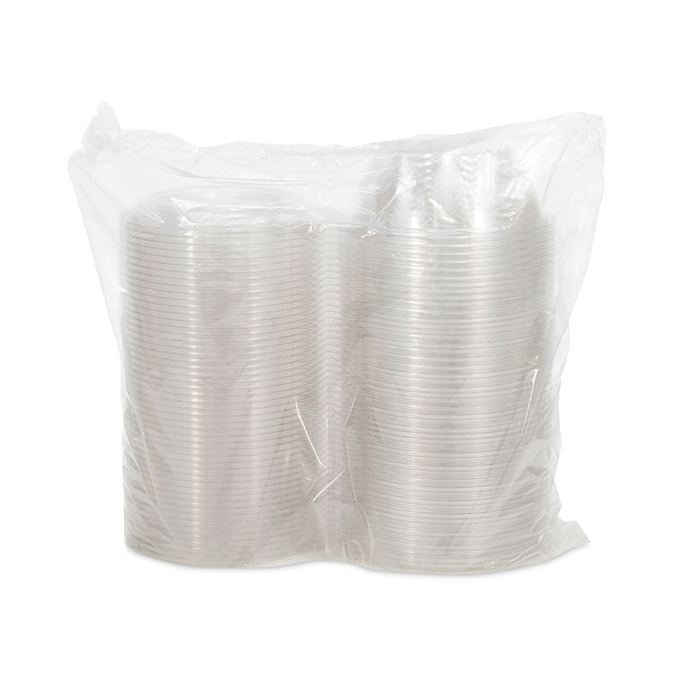 Tamper-Resistant, Tamper-Evident Bowls with Dome Lid, 24 oz, 7" Diameter x 3.1" h, Clear, Plastic, 150/Carton