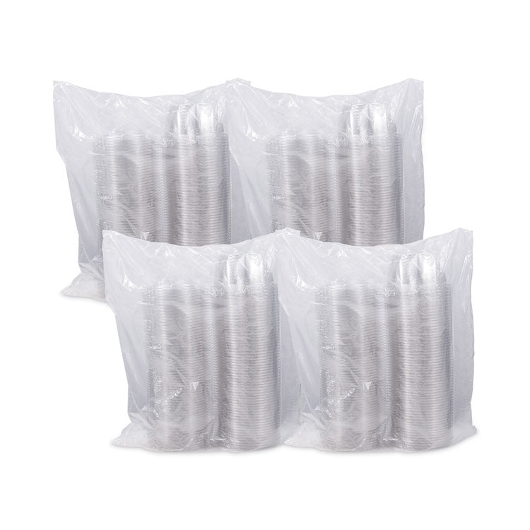 Tamper-Resistant, Tamper-Evident Bowls with Flat Lid, 16 oz, 5.5" Diameter x 2.7" h, Clear, Plastic, 240/Carton