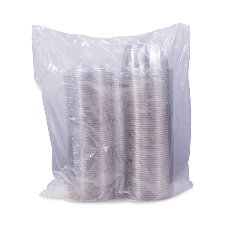 Tamper-Resistant, Tamper-Evident Bowls with Flat Lid, 16 oz, 5.5" Diameter x 2.7" h, Clear, Plastic, 240/Carton