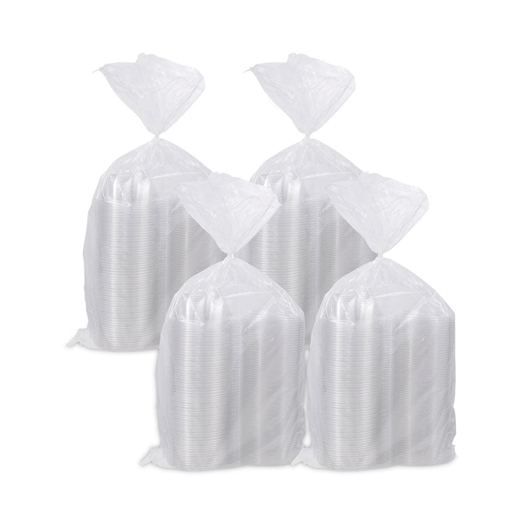 Tamper-Resistant, Tamper-Evident Bowls with Dome Lid, 12 oz, 5.5" Diameter x 2.6" h, Clear, Plastic, 240/Carton