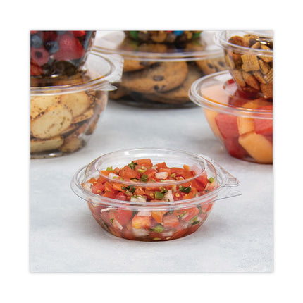 Tamper-Resistant, Tamper-Evident Bowls with Dome Lid, 8 oz, 5.5" Diameter x 2.1" h, Clear, Plastic, 240/Carton