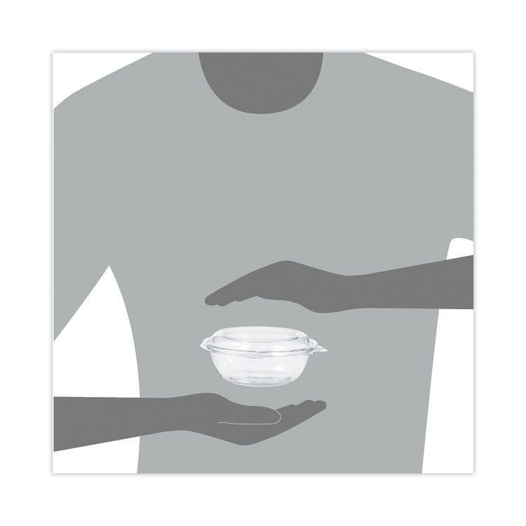 Tamper-Resistant, Tamper-Evident Bowls with Dome Lid, 8 oz, 5.5" Diameter x 2.1" h, Clear, Plastic, 240/Carton