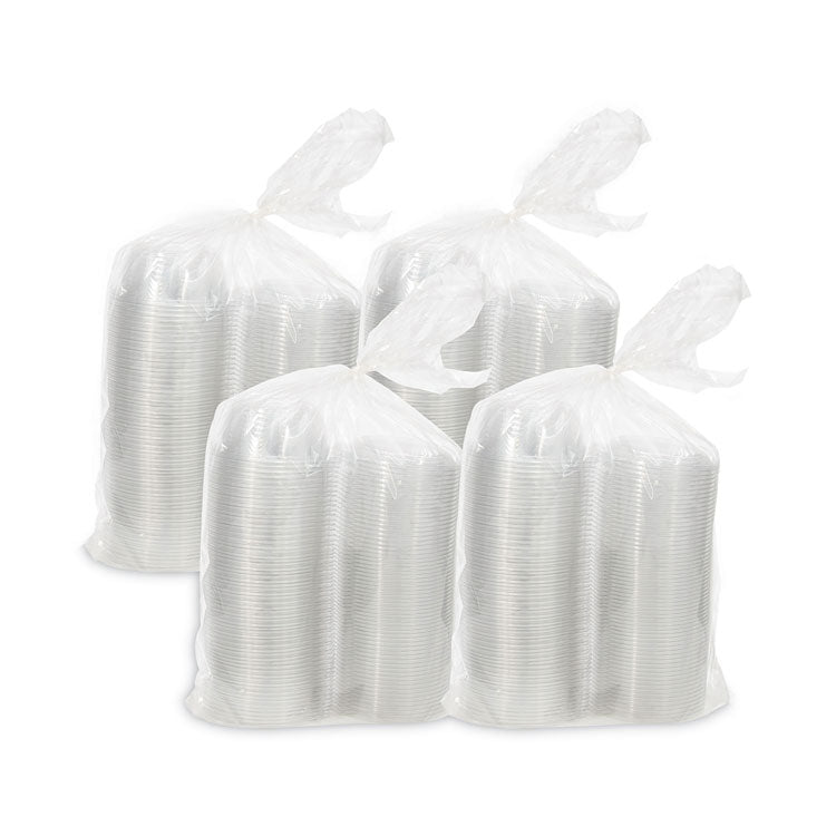 Tamper-Resistant, Tamper-Evident Bowls with Dome Lid, 8 oz, 5.5" Diameter x 2.1" h, Clear, Plastic, 240/Carton