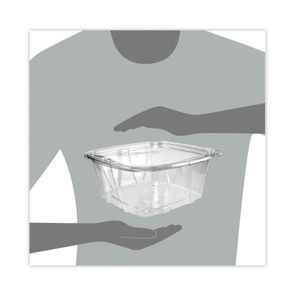 ClearPac SafeSeal Tamper-Resistant/Evident Containers, Flat Lid, 64 oz, Clear, Plastic, 100/Bag, 2 Bags/Carton