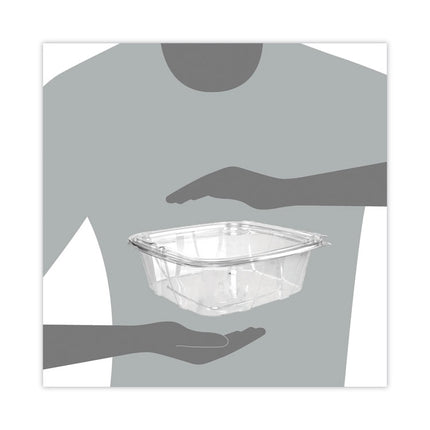 ClearPac SafeSeal Tamper-Resistant/Evident Containers, Flat Lid, 48 oz, Clear, Plastic, 100/Bag, 2 Bags/Carton
