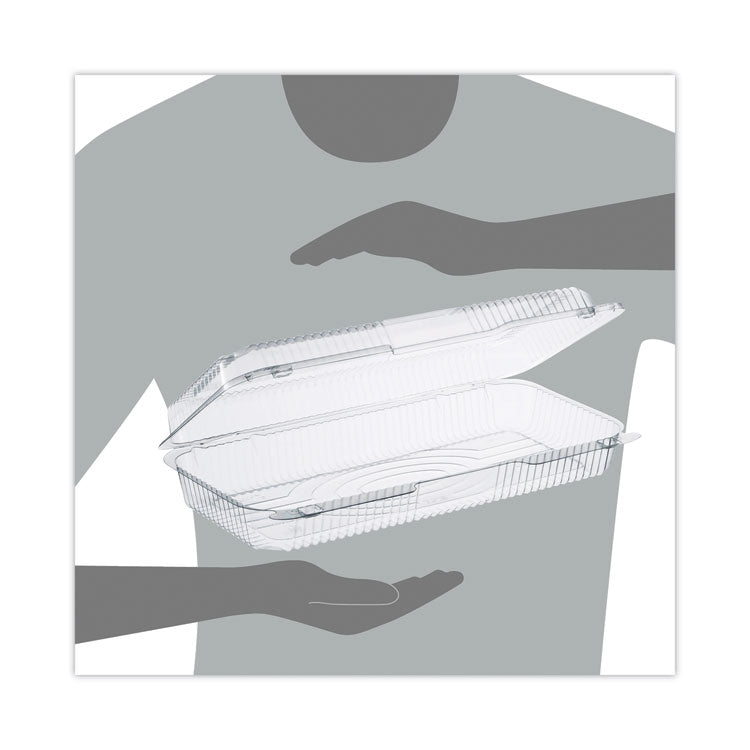 StayLock Clear Hinged Lid Containers, 50.2 oz, 6.8 x 13.4 x 2.6, Plastic, 200/Carton