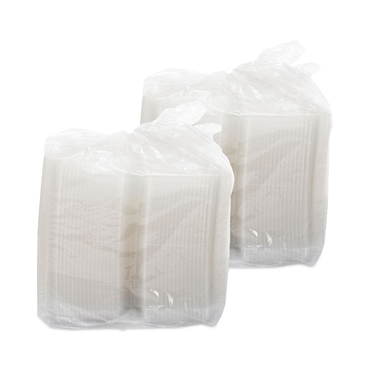 StayLock Clear Hinged Lid Containers, 50.2 oz, 6.8 x 13.4 x 2.6, Plastic, 200/Carton