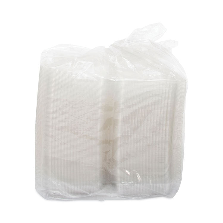 StayLock Clear Hinged Lid Containers, 50.2 oz, 6.8 x 13.4 x 2.6, Plastic, 200/Carton