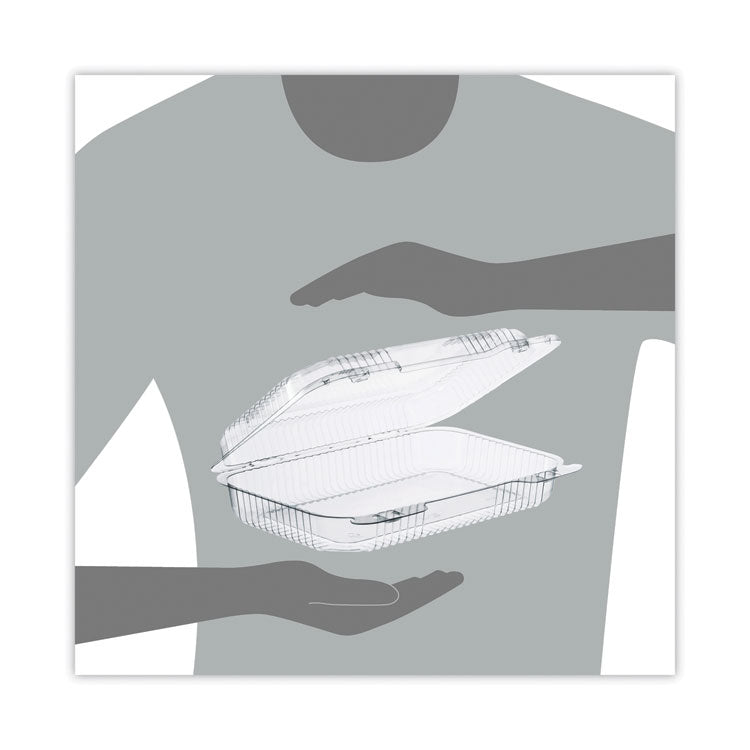 StayLock Clear Hinged Lid Containers, 9.4 x 6.8 x 2.1, Clear, Plastic, 250/Carton