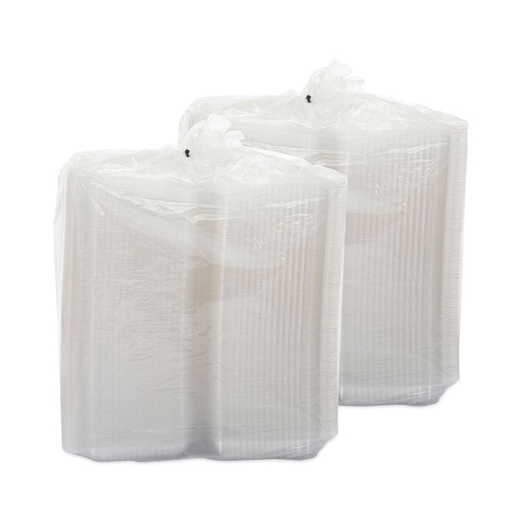 StayLock Clear Hinged Lid Containers, 9.4 x 6.8 x 2.1, Clear, Plastic, 250/Carton