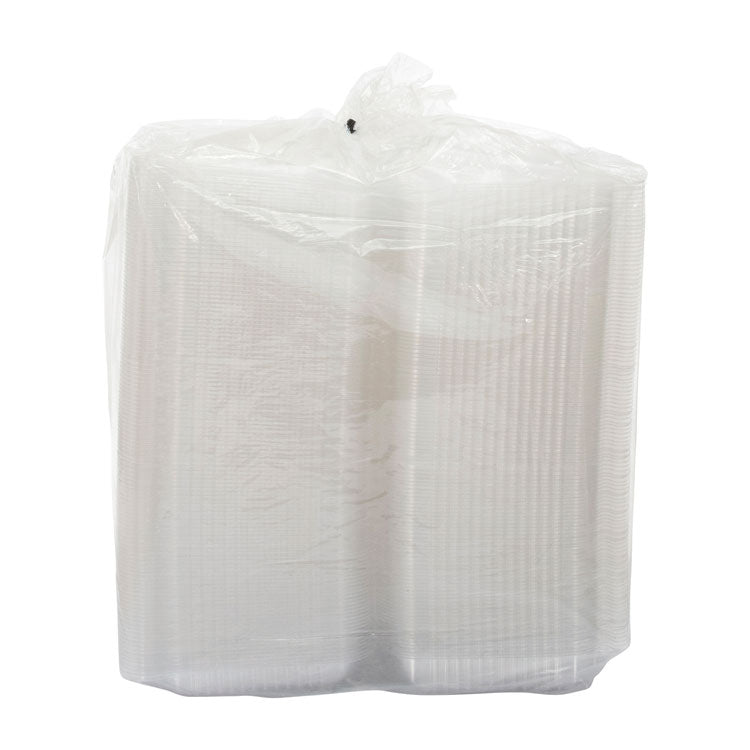 StayLock Clear Hinged Lid Containers, 9.4 x 6.8 x 2.1, Clear, Plastic, 250/Carton