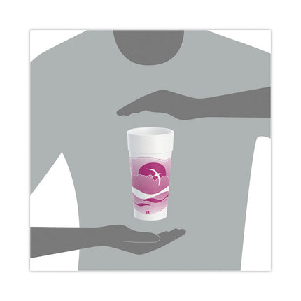 Horizon Hot/cold Foam Drinking Cups, 24 Oz, Mauve, 20/bag, 25 Bags/carton