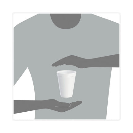 Small Foam Drink Cups, 12 Oz, White, 24/bag, 12 Bags/carton