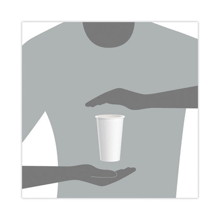 Single-Sided Poly Paper Hot Cups, 16 oz, White, 50/Sleeve, 20 Sleeves/Carton