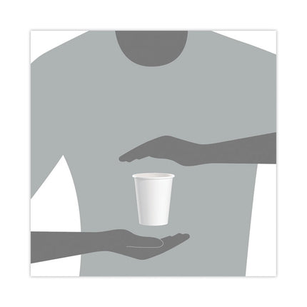Single-Sided Poly Paper Hot Cups, 10 oz, White, 50/Sleeve, 20 Sleeves/Carton