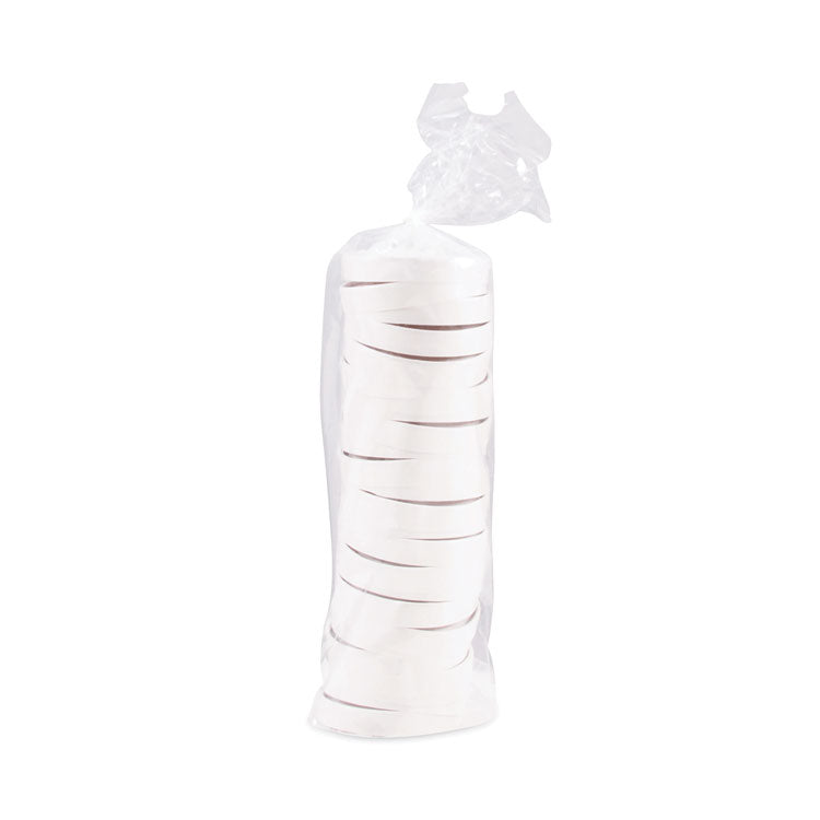 Paper Lids for Food Containers, For 16 oz Containers, Vented, 3.9" Diameter x 0.9" h, White, 25/Bag, 20 Bags/Carton