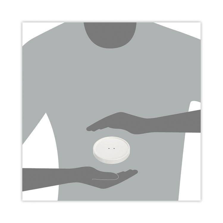 Paper Lids for Food Containers, For 16 oz Containers, Vented, 3.9" Diameter x 0.9" h, White, 25/Bag, 20 Bags/Carton