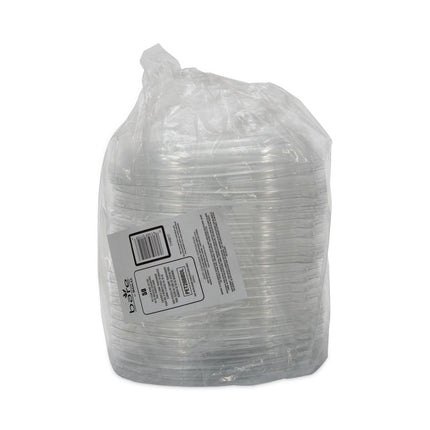 Bare Eco-Forward Sugarcane Dinnerware Lid for Burrito Bowls, 6.8 x 9.5 x 1.4, Clear, 300/Carton