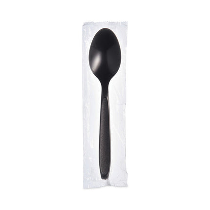 Reliance Mediumweight Cutlery, Spoon, Plastic, Black, 1,000/Carton