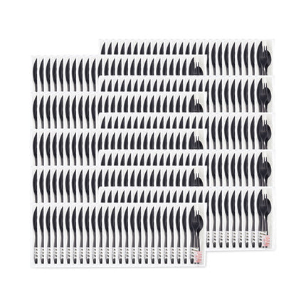 Reliance Mediumweight Cutlery Kit, Fork/Knife/Napkin/Pepper/Salt/Spoon, Plastic, Black, 250/Carton