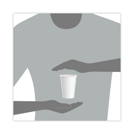 Single-Sided Poly Paper Hot Cups, 12 Oz, White, 50/bag, 20 Bags/carton