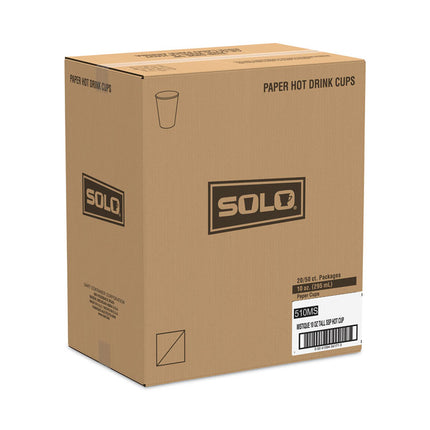 Mistique Hot Paper Cups, 10 Oz, Brown, 1,000/carton