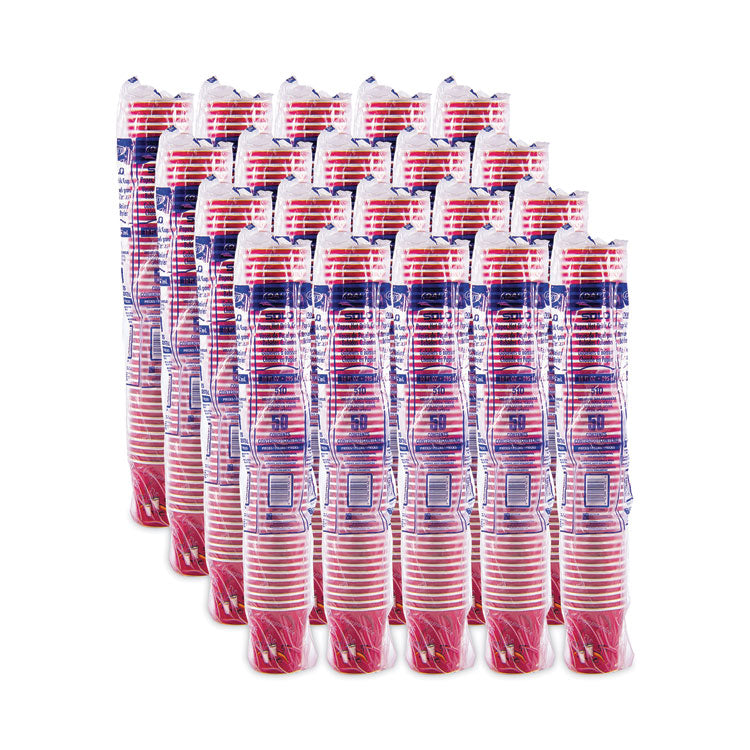 Paper Hot Drink Cups in Bistro Design, 3.54" Diameter x 3.61" h, 10 oz, Maroon, 1,000/Carton