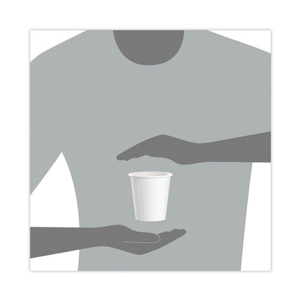 Single-Sided Poly Paper Hot Cups, 10 Oz, White, 1,000/carton