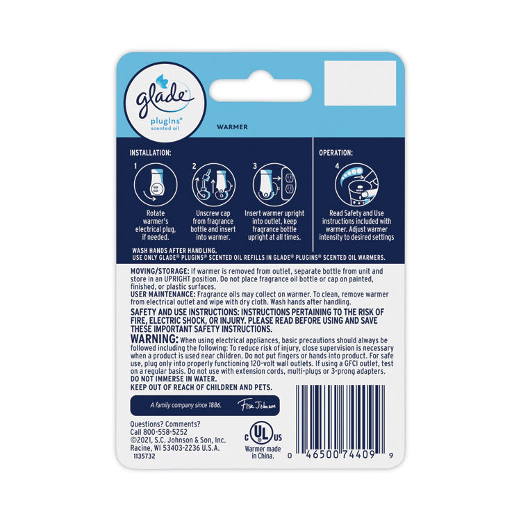 Plug-Ins Scented Oil Warmer Holder, 4.45 X 6.25 X 11.45, White