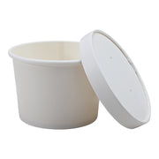 Empress Paper Food / Soup Container w/ Lid 12 oz White Combo 250 cs