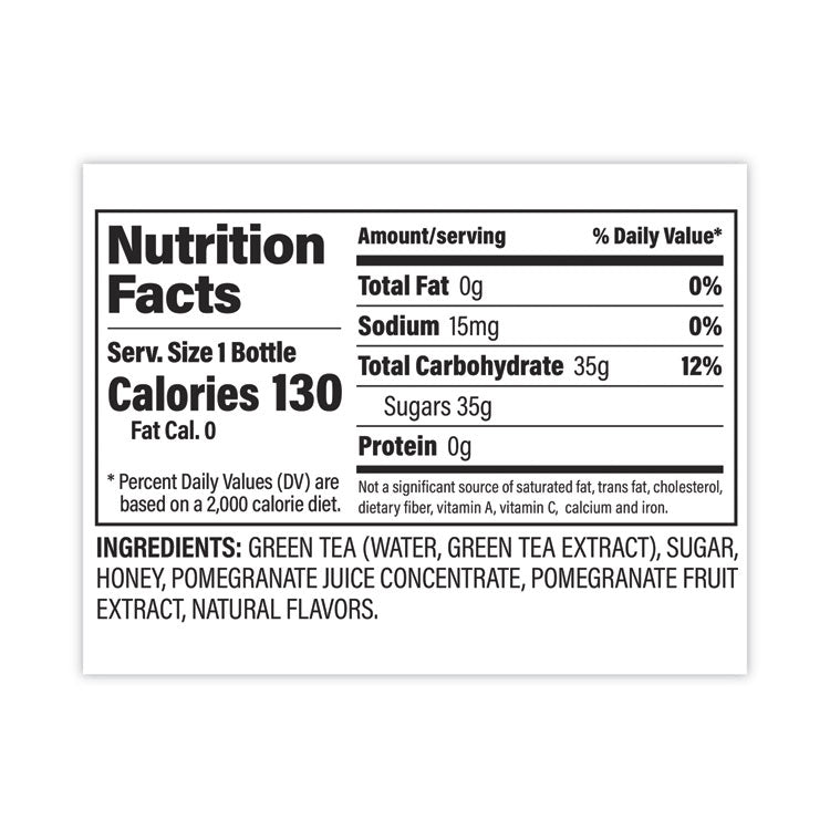 Antioxidant Super Tea, Pomegranate Honey Green Tea, 12 oz Bottles, 6/Carton