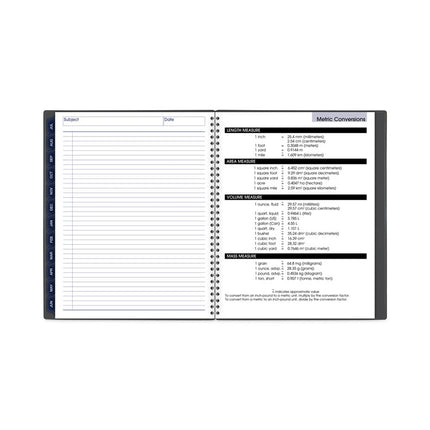 DayMinder Academic Monthly Desktop Planner, Twin-Wire Binding, 11 x 8.5, Charcoal Cover, 12-Month (July to June): 2024-2025