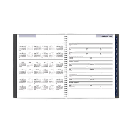 DayMinder Academic Monthly Desktop Planner, Twin-Wire Binding, 11 x 8.5, Charcoal Cover, 12-Month (July to June): 2024-2025