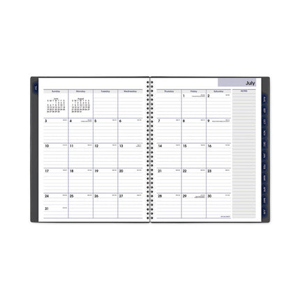 DayMinder Academic Monthly Desktop Planner, Twin-Wire Binding, 11 x 8.5, Charcoal Cover, 12-Month (July to June): 2024-2025