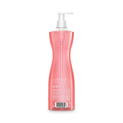 Dish Soap Pump, Hour-Glass Bottle Shape, Pink Grapefruit Scent, 18 oz Pump Bottle, 6/Carton