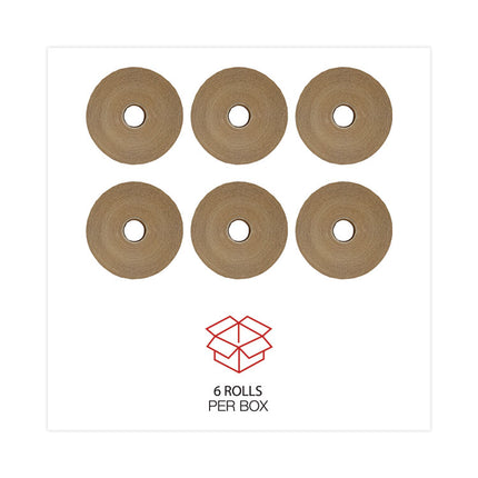 Glass-Fiber Reinforced Gummed Kraft Sealing Tape, 3" Core, 3" X 375 Ft, Brown, 8/carton
