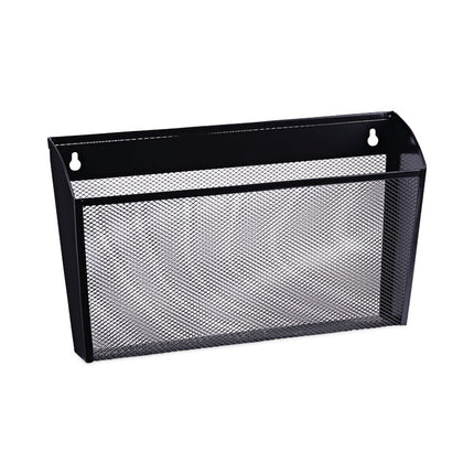 Mesh Three-Pack Wall Files, 3 Sections, Letter Size, 14.13" x 3.38" x 8.5", Black