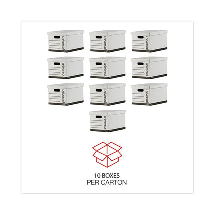 Basic-Duty Economy Record Storage Boxes, Letter/legal Files, 12" X 15" X 10", White, 10/carton