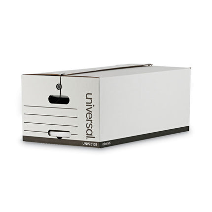 Deluxe Quick Set-Up String-And-Button Boxes, Legal Files, White, 12/carton