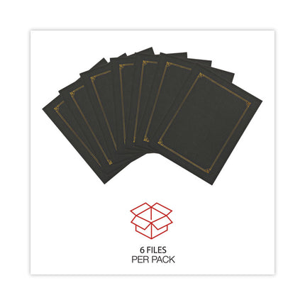 Certificate/Document Cover, 8.5 x 11; 8 x 10; A4, Black, 6/Pack