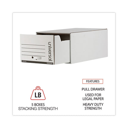 Heavy-Duty Storage Drawers, Legal Files, 17.25" X 25.5" X 11.5", White, 6/carton